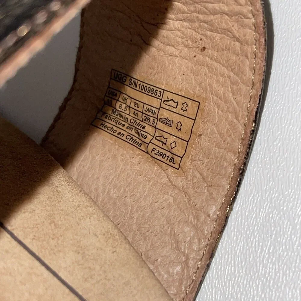 UGG Bronze Sandles Cork Wedge Bronze Size 10 USA